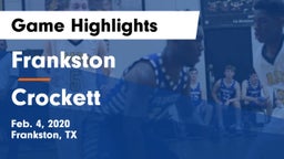 Frankston  vs Crockett  Game Highlights - Feb. 4, 2020
