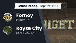 Recap: Forney  vs. Royse City  2018