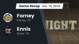 Recap: Forney  vs. Ennis  2018