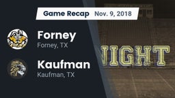 Recap: Forney  vs. Kaufman  2018