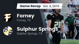 Recap: Forney  vs. Sulphur Springs  2019