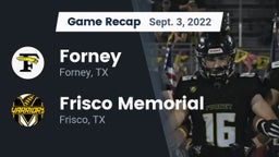 Recap: Forney  vs. Frisco Memorial  2022