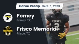 Recap: Forney  vs. Frisco Memorial  2023