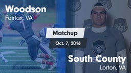 Matchup: Woodson  vs. South County  2016