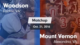 Matchup: Woodson  vs. Mount Vernon  2016