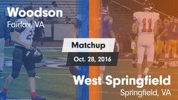 Matchup: Woodson  vs. West Springfield  2016