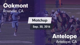 Matchup: Oakmont  vs. Antelope  2016