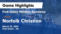 Fork Union Military Academy vs Norfolk Christian  Game Highlights - March 22, 2024
