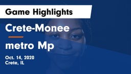 Crete-Monee  vs metro Mp Game Highlights - Oct. 14, 2020
