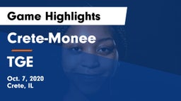 Crete-Monee  vs TGE Game Highlights - Oct. 7, 2020