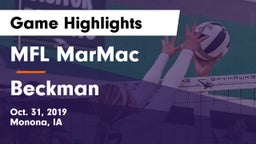 MFL MarMac  vs Beckman  Game Highlights - Oct. 31, 2019