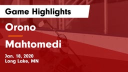 Orono  vs Mahtomedi  Game Highlights - Jan. 18, 2020
