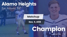 Matchup: Alamo Heights High vs. Champion  2018