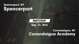 Matchup: Spencerport High Sch vs. Canandaigua Academy  2016