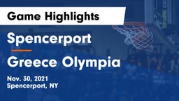 Spencerport  vs Greece Olympia  Game Highlights - Nov. 30, 2021