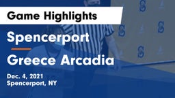 Spencerport  vs Greece Arcadia  Game Highlights - Dec. 4, 2021