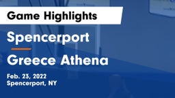 Spencerport  vs Greece Athena  Game Highlights - Feb. 23, 2022