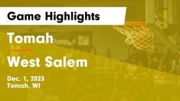 Tomah  vs West Salem  Game Highlights - Dec. 1, 2023