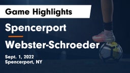 Spencerport  vs Webster-Schroeder  Game Highlights - Sept. 1, 2022