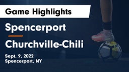 Spencerport  vs Churchville-Chili  Game Highlights - Sept. 9, 2022