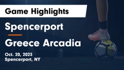 Spencerport  vs Greece Arcadia  Game Highlights - Oct. 20, 2023