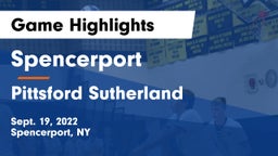 Spencerport  vs Pittsford Sutherland  Game Highlights - Sept. 19, 2022