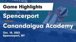 Spencerport  vs Canandaigua Academy  Game Highlights - Oct. 10, 2023