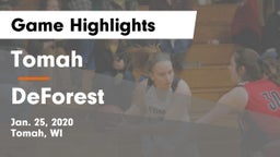 Tomah  vs DeForest  Game Highlights - Jan. 25, 2020