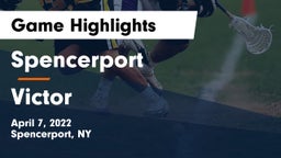 Spencerport  vs Victor  Game Highlights - April 7, 2022