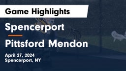 Spencerport  vs Pittsford Mendon  Game Highlights - April 27, 2024