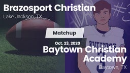 Matchup: Brazosport Christian vs. Baytown Christian Academy 2020