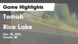 Tomah  vs Rice Lake  Game Highlights - Dec. 28, 2022