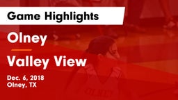 Olney  vs Valley View  Game Highlights - Dec. 6, 2018