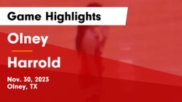 Olney  vs Harrold  Game Highlights - Nov. 30, 2023