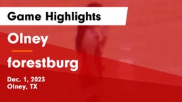 Olney  vs forestburg Game Highlights - Dec. 1, 2023