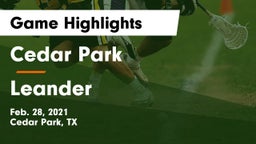 Cedar Park  vs Leander Game Highlights - Feb. 28, 2021