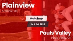 Matchup: Plainview High vs. Pauls Valley  2018