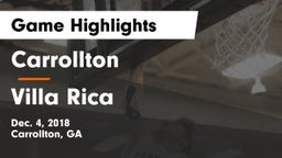 Carrollton  vs Villa Rica  Game Highlights - Dec. 4, 2018