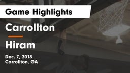 Carrollton  vs Hiram  Game Highlights - Dec. 7, 2018
