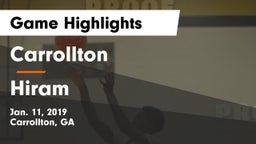 Carrollton  vs Hiram  Game Highlights - Jan. 11, 2019