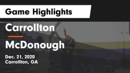 Carrollton  vs McDonough  Game Highlights - Dec. 21, 2020