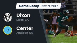 Recap: Dixon  vs. Center  2017