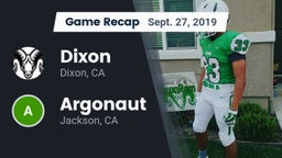 Recap: Dixon  vs. Argonaut  2019