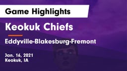 Keokuk Chiefs vs Eddyville-Blakesburg-Fremont Game Highlights - Jan. 16, 2021