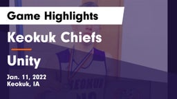 Keokuk Chiefs vs Unity  Game Highlights - Jan. 11, 2022