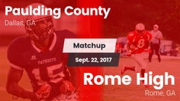 Matchup: Paulding County vs. Rome High 2017