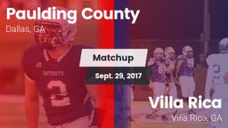 Matchup: Paulding County vs. Villa Rica  2017