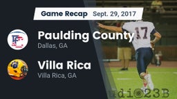 Recap: Paulding County  vs. Villa Rica  2017