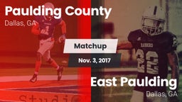 Matchup: Paulding County vs. East Paulding  2017