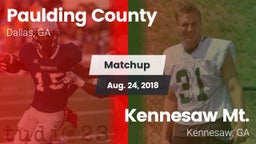 Matchup: Paulding County vs. Kennesaw Mt.  2018